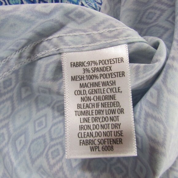 Panhandle Slim Women's Long Sleeve Performance Tech Printed Snap Shirt Aqua - Picture 3 of 3